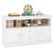 MDF Storage Cabinet 42 Inch Natural White Top Shelf Drawers Enclosed Cabinets